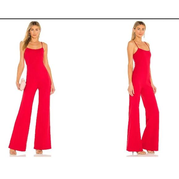 Revolve Lovers and Friends Lavinia Jumpsuit in Cherry Red size XS Wide Leg Y2K - Picture 3 of 10